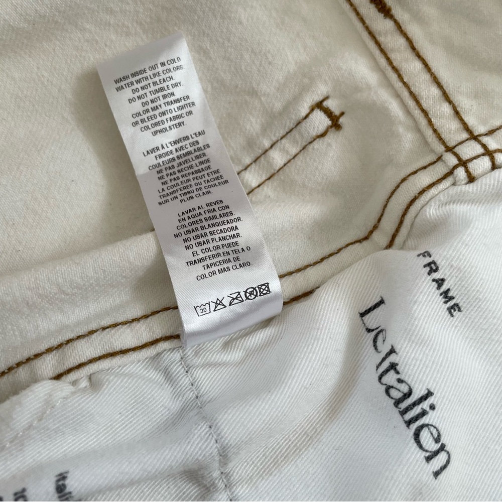 Frame Le Italien straight leg jeans 100% cotton ivory cream size 27 - Picture 12 of 12
